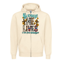 Sandshell because he lives i can face tomorrow Zipper Hoodie - Zillion Design Studio