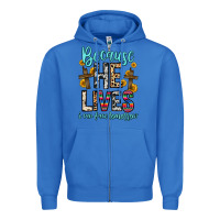 True Royal because he lives i can face tomorrow Zipper Hoodie - Zillion Design Studio