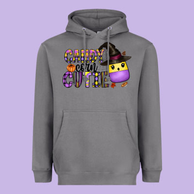 Candy Corn Cutie Heavyweight Hoodie Designed By Cowhidedigitalart