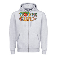 Heather Grey teacher life Zipper Hoodie - texasbilliewilder