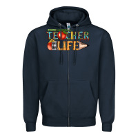 Navy teacher life Zipper Hoodie - texasbilliewilder