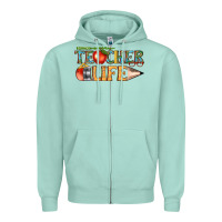 Seafoam teacher life Zipper Hoodie - texasbilliewilder