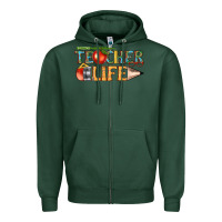 Sports Green teacher life Zipper Hoodie - texasbilliewilder