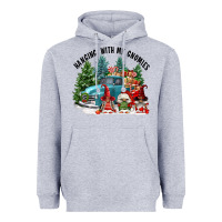 Heather Grey hanging with my gnomies Heavyweight Hoodie - FaDigitalArtStudio