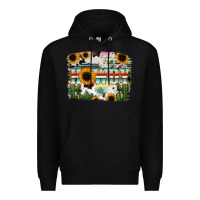 Black Howdy Serape And Sunflower Premium Hoodie - RanaPortraitStore