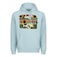 Blue Mist Howdy Serape And Sunflower Premium Hoodie - RanaPortraitStore