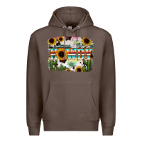 Coffee Howdy Serape And Sunflower Premium Hoodie - RanaPortraitStore