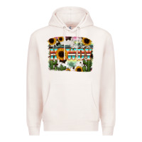 Pale Pink Howdy Serape And Sunflower Premium Hoodie - RanaPortraitStore