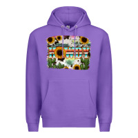Purple Howdy Serape And Sunflower Premium Hoodie - RanaPortraitStore
