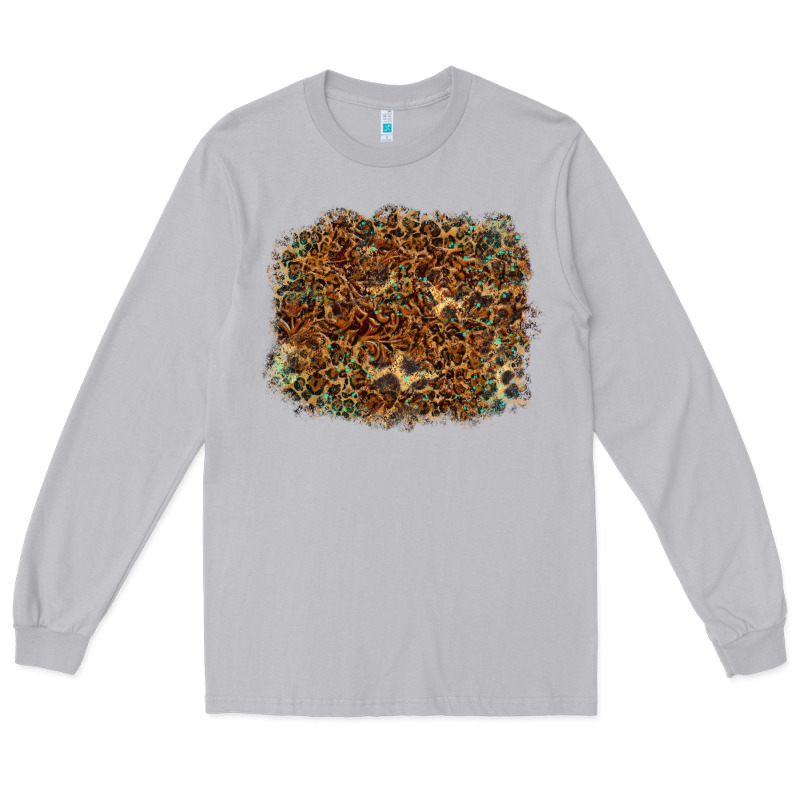 Leopard Tooled Leather Turquoise Long Sleeve Tee by RanaPortraitStore | Teevron