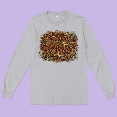 Long Sleeve Tee leopard tooled leather turquoise