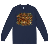 Navy leopard tooled leather turquoise Long Sleeve Tee - RanaPortraitStore