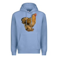 Colony Blue Cochin Chicken Premium Hoodie - LillyAllenDesigns