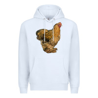 White Cochin Chicken Premium Hoodie - LillyAllenDesigns