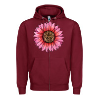 Burgundy valentine's day sunflower Zipper Hoodie - RanaPortraitStore