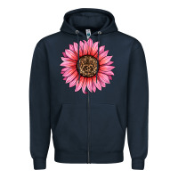 Navy valentine's day sunflower Zipper Hoodie - RanaPortraitStore