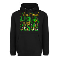 Black i dont need luck ive got jesus st. patricks day Heavyweight Hoodie - Neo Western