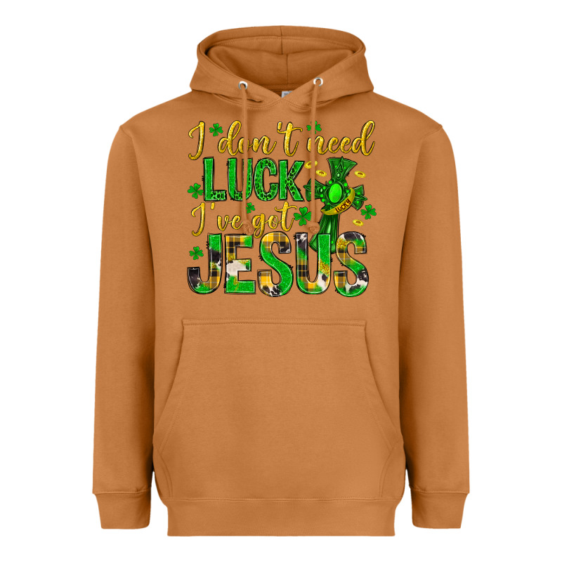 I Dont Need Luck Ive Got Jesus St. Patricks Day Heavyweight Hoodie by Neo Western | Teevron
