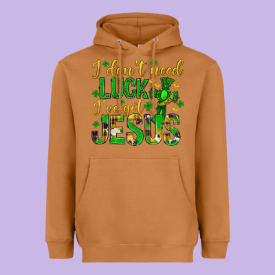 I Dont Need Luck Ive Got Jesus St. Patricks Day Heavyweight Hoodie Designed By Neo Western