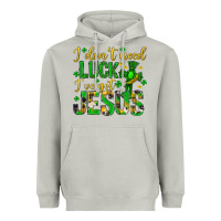 Moon Dust i dont need luck ive got jesus st. patricks day Heavyweight Hoodie - Neo Western