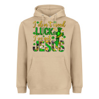 Mushroom i dont need luck ive got jesus st. patricks day Heavyweight Hoodie - Neo Western