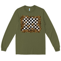 Army Green racing leopard background Long Sleeve Tee - RanaPortraitStore