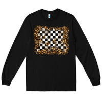 Black racing leopard background Long Sleeve Tee - RanaPortraitStore