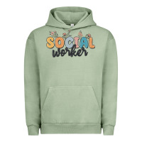 Pigment Oil Green social worker Urban Hoodie - MaliasSmallBusiness