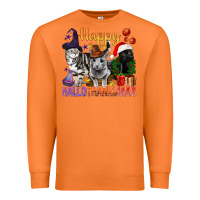 Carrot Happy Hallothanksmas Cats Premium Sweatshirt - BundleAndBundleShop