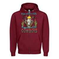Burgundy raising hell with the hippies and the cowboys Zipper Hoodie - Zillion Design Studio
