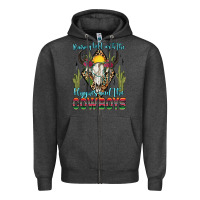 Charcoal Heather raising hell with the hippies and the cowboys Zipper Hoodie - Zillion Design Studio