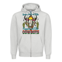 Dove Grey raising hell with the hippies and the cowboys Zipper Hoodie - Zillion Design Studio