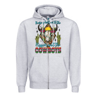 Heather Grey raising hell with the hippies and the cowboys Zipper Hoodie - Zillion Design Studio