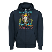 Navy raising hell with the hippies and the cowboys Zipper Hoodie - Zillion Design Studio