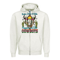 Oatmeal Heather raising hell with the hippies and the cowboys Zipper Hoodie - Zillion Design Studio