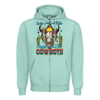Seafoam raising hell with the hippies and the cowboys Zipper Hoodie - Zillion Design Studio