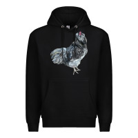Black Ameraucana Rooster Premium Hoodie - LillyAllenDesigns