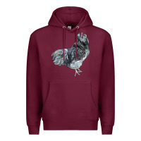 Burgundy Ameraucana Rooster Premium Hoodie - LillyAllenDesigns