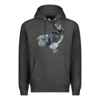 Charcoal Heather Ameraucana Rooster Premium Hoodie - LillyAllenDesigns