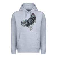 Heather Grey Ameraucana Rooster Premium Hoodie - LillyAllenDesigns