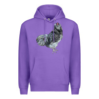 Purple Ameraucana Rooster Premium Hoodie - LillyAllenDesigns