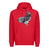 Red Ameraucana Rooster Premium Hoodie - LillyAllenDesigns