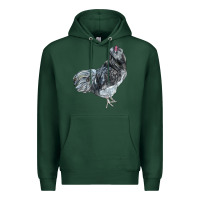 Sports Green Ameraucana Rooster Premium Hoodie - LillyAllenDesigns
