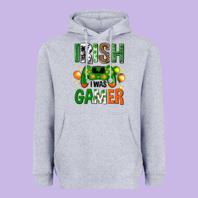 Irish I Was Gamer St. Patricks Day Heavyweight Hoodie Designed By Neo Western