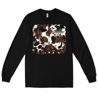 Black leopard cowhide background Long Sleeve Tee - RanaPortraitStore