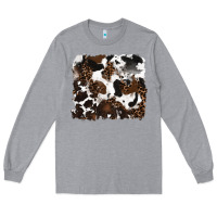 Heather Grey leopard cowhide background Long Sleeve Tee - RanaPortraitStore