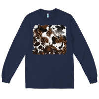 Navy leopard cowhide background Long Sleeve Tee - RanaPortraitStore