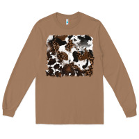 Toasted Coconut leopard cowhide background Long Sleeve Tee - RanaPortraitStore