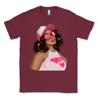 Burgundy pink sunglasses afro black girl Classic Tee - texasbilliewilder