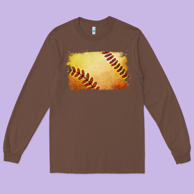 Long Sleeve Tee softball brushstroke